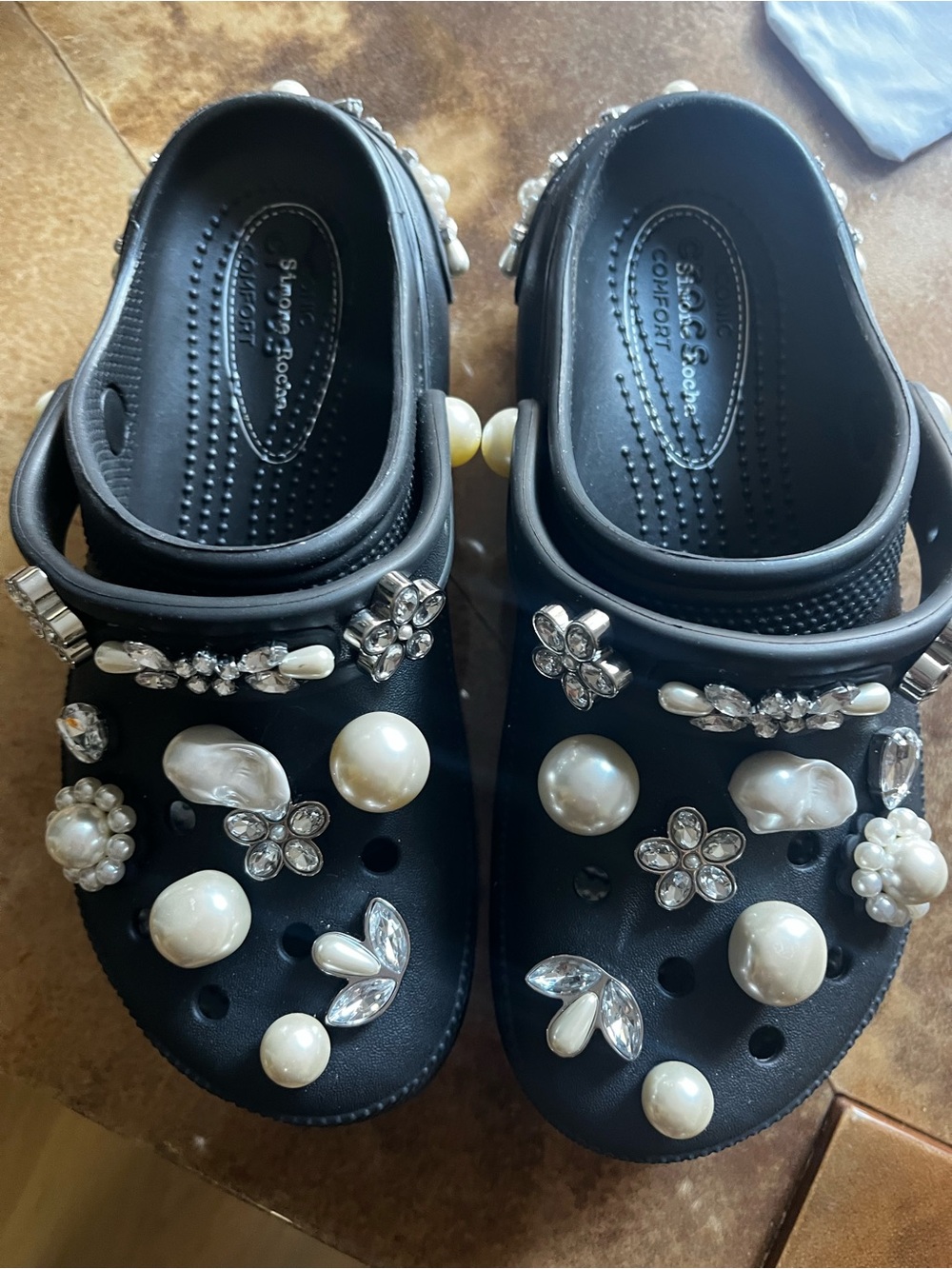 Simone Rocha Black Pearl & Crystal Embellished Clogs - Picture 3 of 6